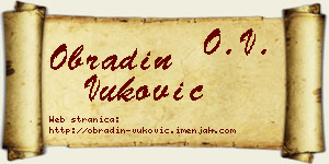 Obradin Vuković vizit kartica